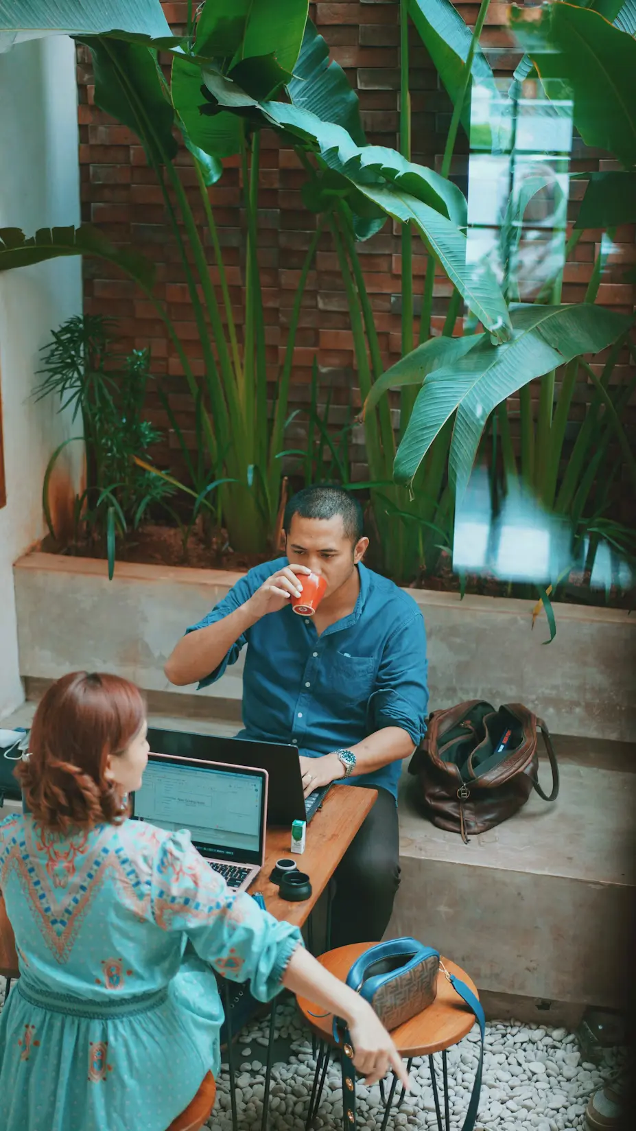 Professional team working with technology